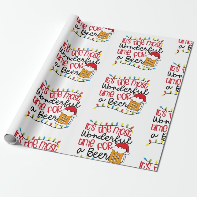 Papel De Regalo Es el momento más maravilloso para una cerveza (Desenrollado)