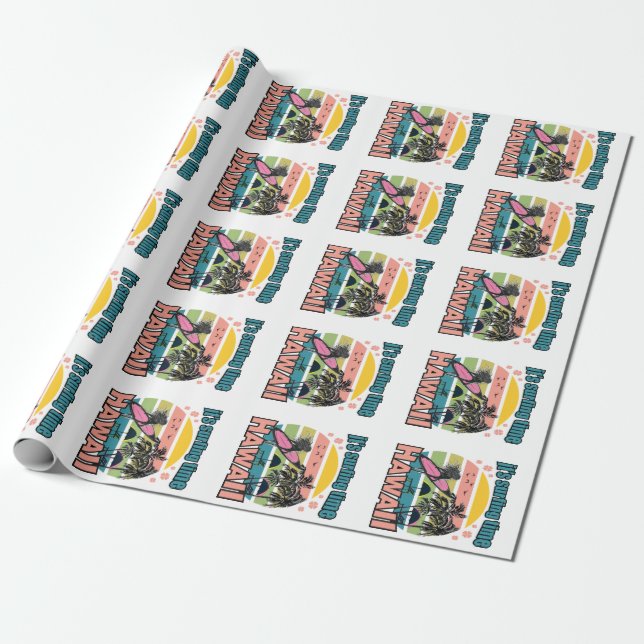 Papel De Regalo Es Hora de Surfear - Hawái (Desenrollado)