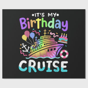 Papel De Regalo Es mi cumpleaños Crucero Tie Dye Vacaciones Viaje