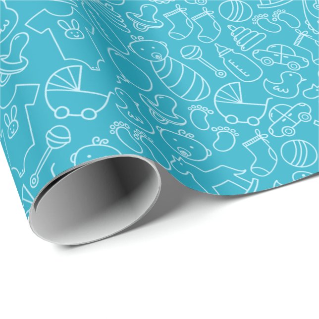 Papel De Regalo Es un Baby Shower de Boy Blue (Esquina del rollo)