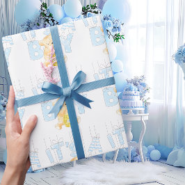 Papel De Regalo Es un Baby Shower de Boy Teddy Bear