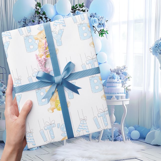 Papel De Regalo Es un Baby Shower de Boy Teddy Bear (Subido por el creador)