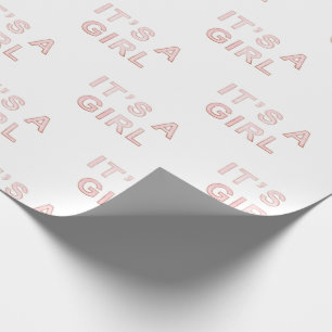 Papel De Regalo Es un bebé rosado Chica