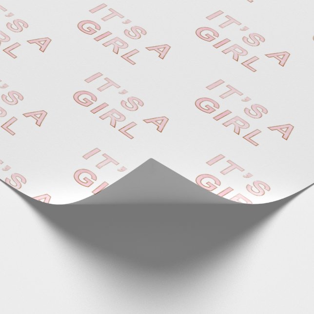 Papel De Regalo Es un bebé rosado Chica (Esquina)