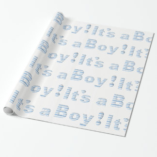 Papel De Regalo ¡Es UN MUCHACHO!  BABY SHOWER azul y blanco