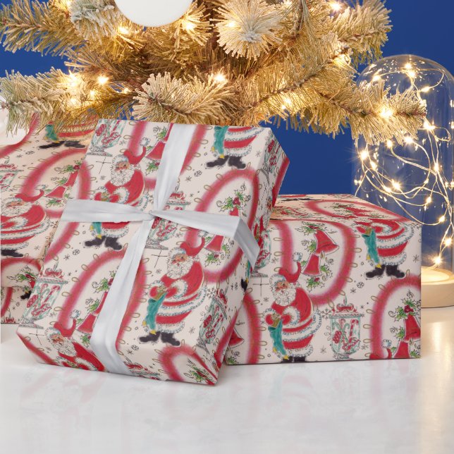 Papel De Regalo Es un Navidad retro  (Vacaciones)