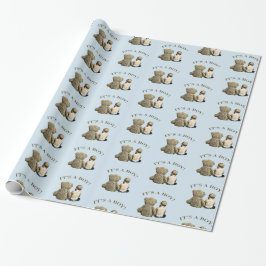 Papel De Regalo Es un niño, Baby & Teddy Bear Baby Shower Gift Wra
