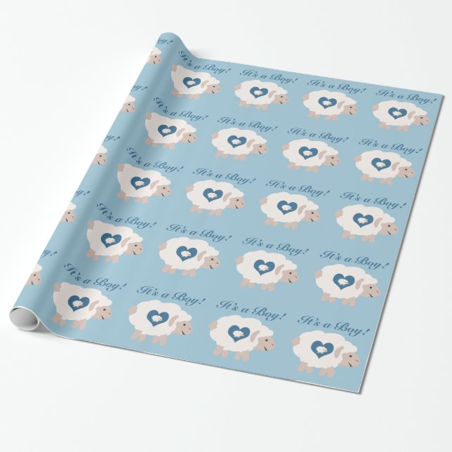 Papel De Regalo ¡Es un niño! Mama Sheep (Desenrollado)
