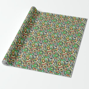 Papel De Regalo Esbozo de arte de fantasía - Flores abstractas 3