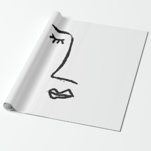 Papel De Regalo Esbozo de la cara pintada con un pincel de acuarel