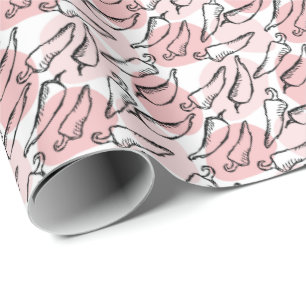 Papel De Regalo Esbozo grueso Chile Peppers en rosa