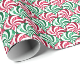 Papel De Regalo Escala de caramelos de menta - Patrón de Navidades