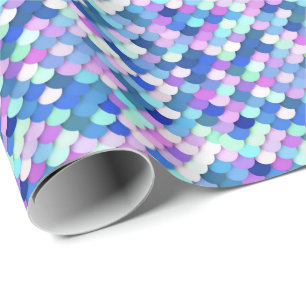 Papel De Regalo "Escala de dragón" - azul, orquídea y lavanda