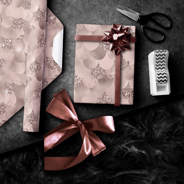 Papel De Regalo Escala de Mermaid Posh | Dusty Terracotta Peach Sh (Subido por el creador)