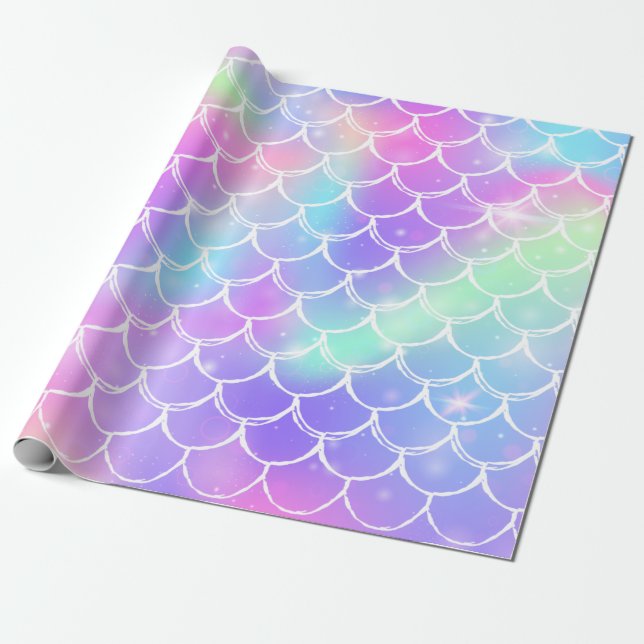 Papel De Regalo Escala de sirena arcoiris (Desenrollado)