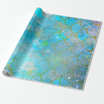 Papel De Regalo Escala de Sirena Brillante Perla Iridescente Preci<br><div class="desc">papel de envolver personalizado</div>