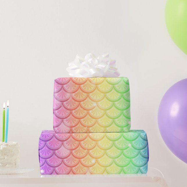 Papel De Regalo Escala de sirenas arcoiris (Regalos de fiesta)