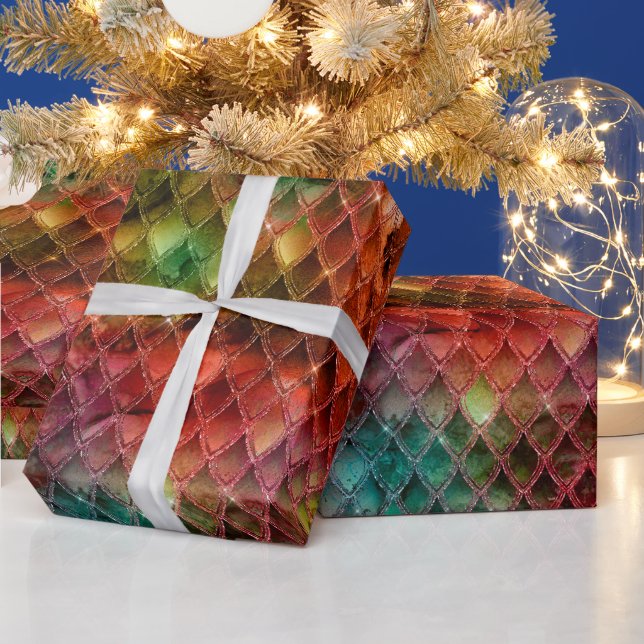 Papel De Regalo Escala del dragón arcoiris (Vacaciones)