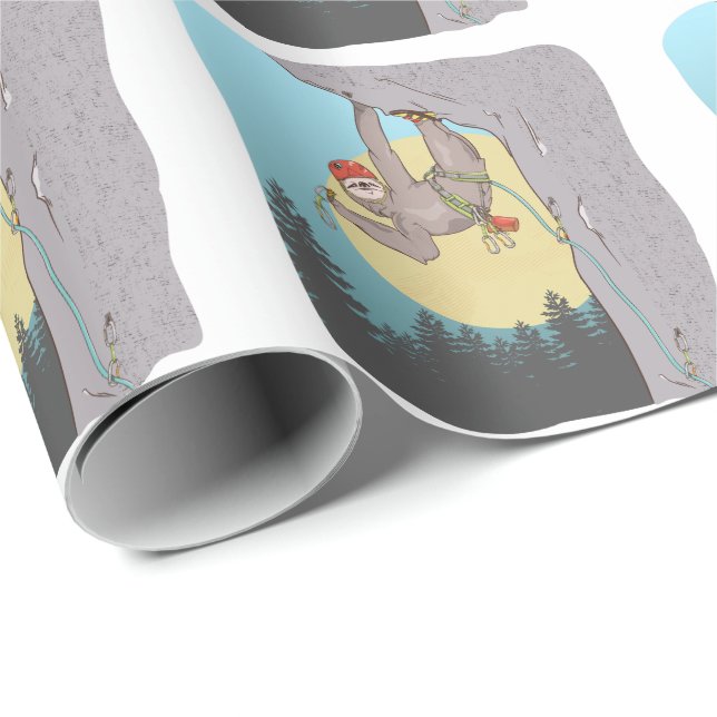 Papel De Regalo Escalada en roca de pereza personalizado (Esquina del rollo)