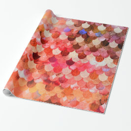 Papel De Regalo escalas de pesca de sirenas rojas de fuego