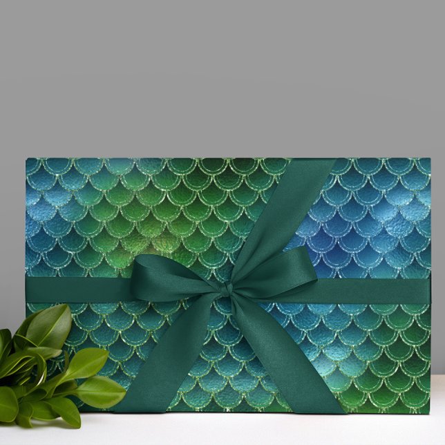 Papel De Regalo Escalas de sirenas de Bonito verde (Subido por el creador)