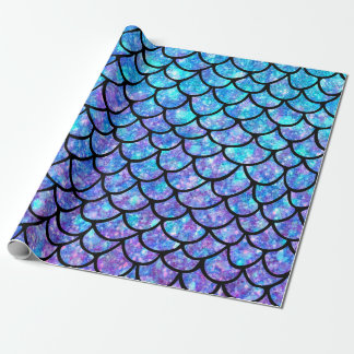 Papel De Regalo Escalas de sirenas moradas y azules