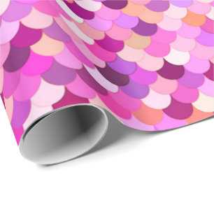 Papel De Regalo Escalas de sirvientas, violeta, metista y coral
