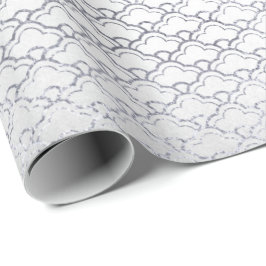 Papel De Regalo Escalas florales gris plateadas Seashelos Net Art 