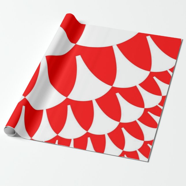 Papel De Regalo Escalas rojas y blancas (Desenrollado)