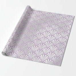 Papel De Regalo Escales De Gris Plateados De Lavanda Art Deco