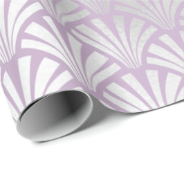 Papel De Regalo Escales De Gris Plateados De Lavanda Art Deco