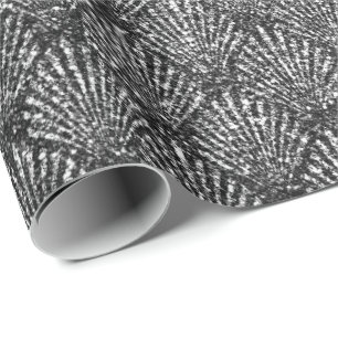 Papel De Regalo Escales Seashell Black Art Deco Gray Silver Purpur
