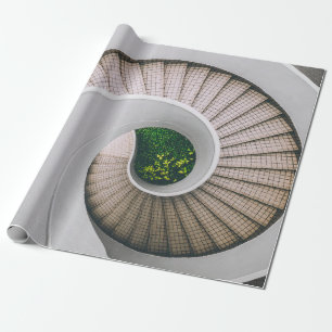 PAPEL DE REGALO ESCALONES ESPIRALES DE CONCRETO BLANCO Y MARRÓN
