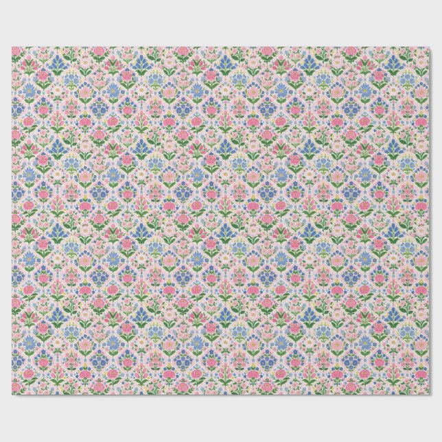 Papel De Regalo Escalopada floral (Superficie plana)