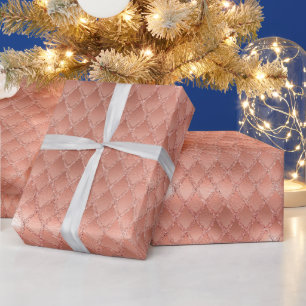 Papel De Regalo Escamas de Dragón con Purpurina Dorada Rosa Brilla