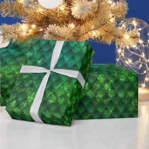 Papel De Regalo Escamas de dragón verde oscuro
