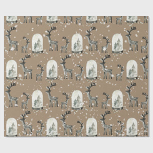 Papel De Regalo Escándalo de Kraft rústico tira luces a Navidades