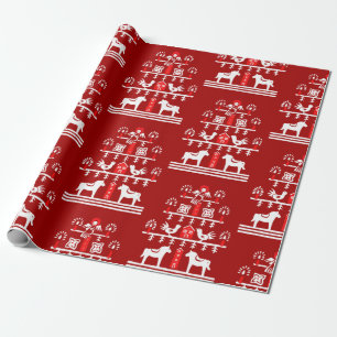 Papel De Regalo Escándalo festivo lindo árbol de Navidad blanco ro