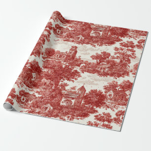 Papel De Regalo Escena Campestre de Toile Rojo (8)