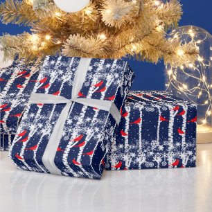 Papel De Regalo Escena Cardinal De Invierno