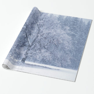 Papel De Regalo Escena congelada invierno del árbol Nevado