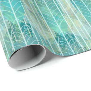 Papel De Regalo Escena de arte del Aqua Art Déco con ecos de Gats