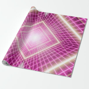 Papel De Regalo Escena de arte pop retro y de ciencia ficción de l