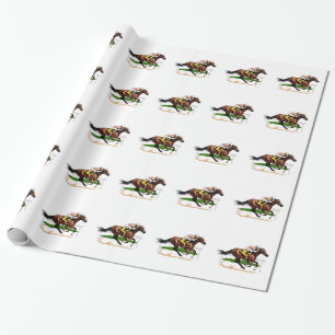 Papel De Regalo Escena de Carreras de caballos