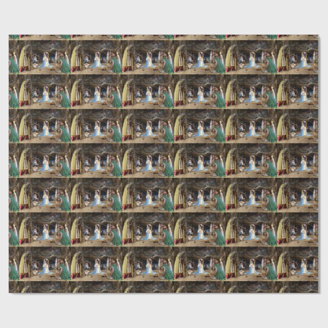 Papel De Regalo Escena de la Natividad de los Navidades Antiguos (Superficie plana)