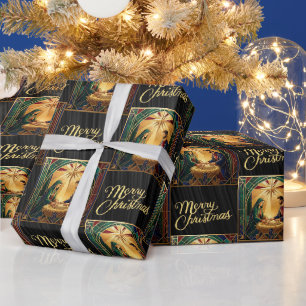 Papel de Regalo Escena de la Natividad de Navidad