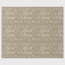 Papel De Regalo Escena de Navidad de invierno elegante pueblo neva