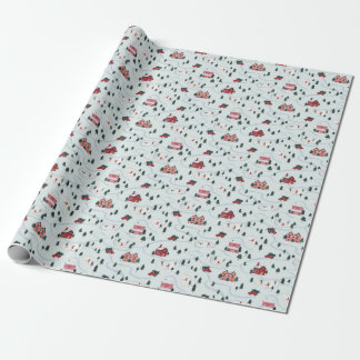 Papel de regalo Escena de Pueblo Invernal al Acuar