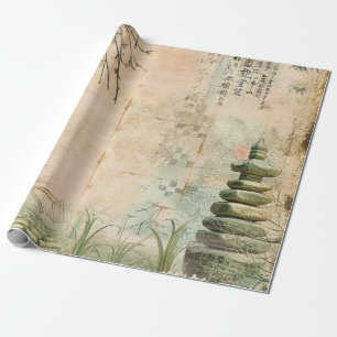 Papel De Regalo Escena del jardín de cerezos en flor (2)