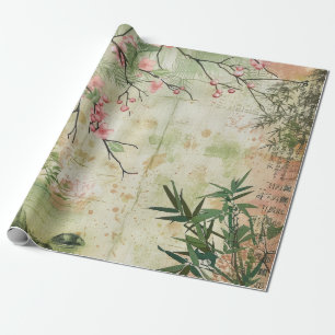 Papel De Regalo Escena del Jardín de Flor de Cerezo (5)